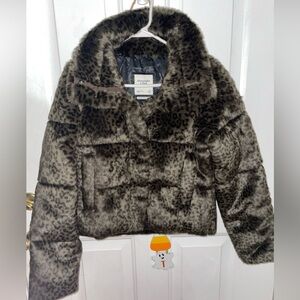 NWT Abercrombie & Fitch Cheetah Print Winter Coat